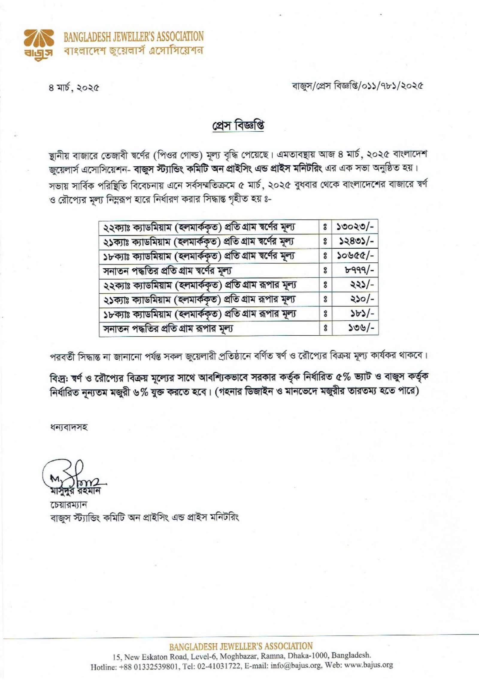 Gold Vori Price in Bangladesh 4 Gold Price in Bangladesh Today